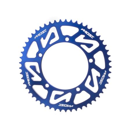 Corona MOST Crown 428 53 dientes Sherco 50cc 5 tornillos azul anodizado