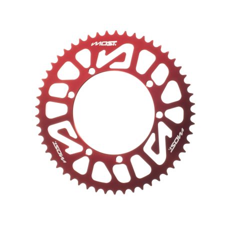 Corona MOST Crown 428 53 dientes Sherco 50cc rojo anodizado 6 tornillos