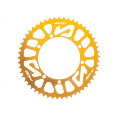 Corona MOST Crown 428 53 dientes Sherco 50cc oro anodizado 6 tornillos