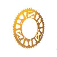 Corona MOST Crown 428 – 53 dientes Sherco 50cc oro anodizado (6 tornillos)