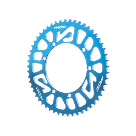 Corona MOST Crown 428 – 53 dientes Sherco 50cc azul anodizado (6 tornillos)