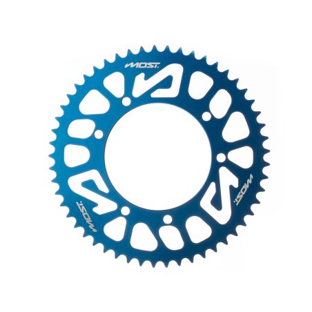 Corona MOST Crown 420 53 dientes Rieju MRT / DT y Derbi Senda azul anodizado