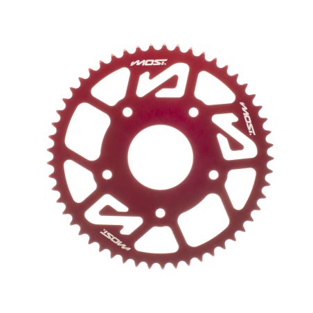 Corona MOST Crown 420 53 dientes Peugeot XPS XR7 rojo anodizado