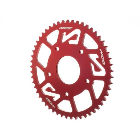 Corona MOST Crown 420 – 53 dientes Peugeot XPS y XR7 rojo anodizado