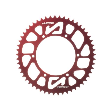 Corona MOST Crown 420 53 dientes Derbi DRD / GPR rojo anodizado