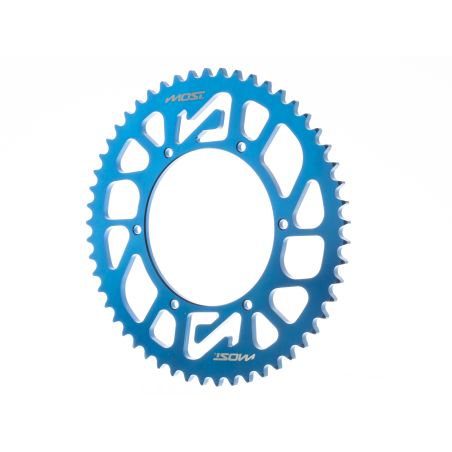 Corona MOST Crown 420 – 53 dientes Derbi DRD / GPR azul anodizado