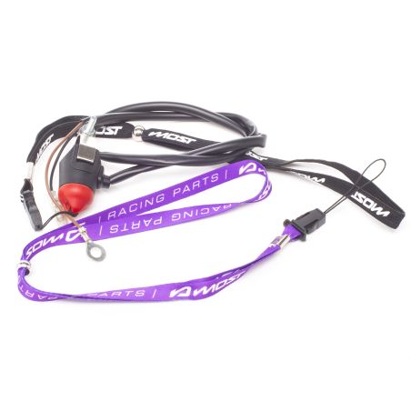 Interruptor paro magnetico Most Racing negro rojo cordon morado