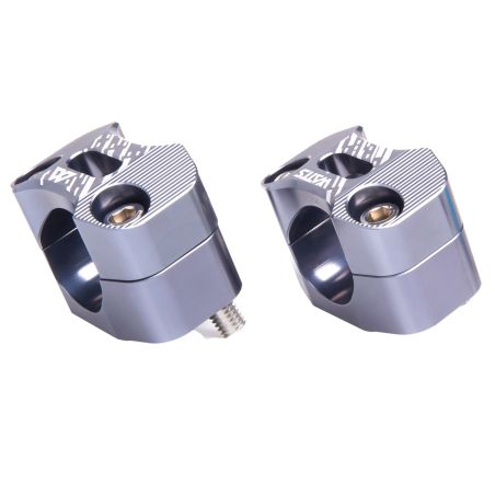 Espigas Watts de 28,6 mm en aluminio CNC color gris titanio.