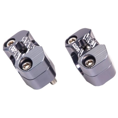 Espigas Watts de 28,6 mm en aluminio CNC color gris titanio.