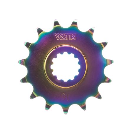 Piñón Watts Minarelli AM6 Z15 420 titanio azul