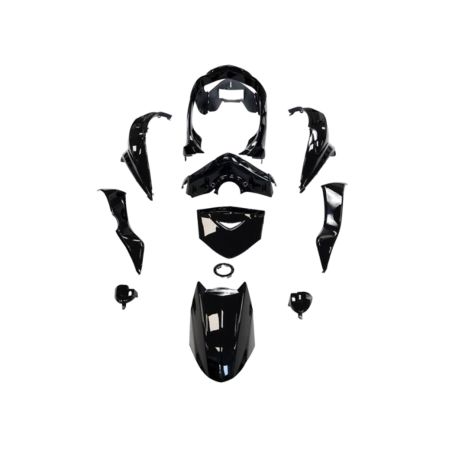 Kit de carenado TNT adaptable para Yamaha Cygnus X 125cc de 2009 a 2012 color negro brillante
