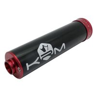 Silenciador de escape KRM Pro Ride 70-90cc negro/rojo.