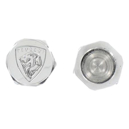 Bouchons de fourche aluminium adaptable Peugeot 103 avec logo Peugeot