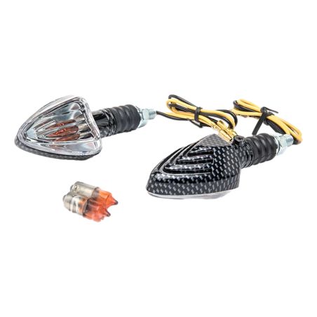 Clignotant Watts Triangle F/Courte Carbone Transparent lampe Orange (PR)