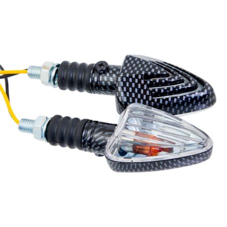 Clignotant Watts Triangle F/Courte Carbone Transparent lampe Orange (PR)