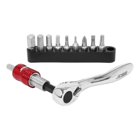 Mini cliquet avec embouts torx 6 pans cruciforme et plat
