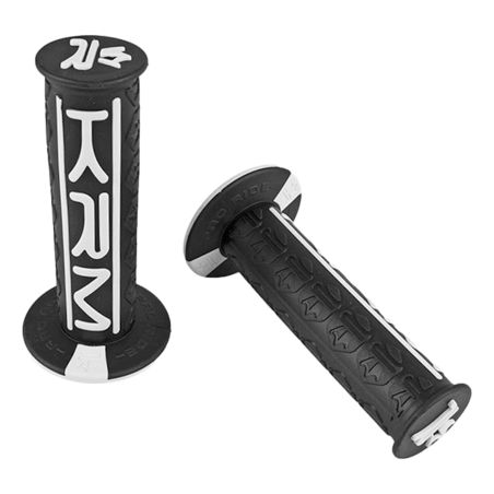Cubierta de puño KRM Pro Ride negra y blanca con extremo cerrado