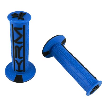 Cubierta de puño KRM Pro Ride azul y negra con extremo cerrado
