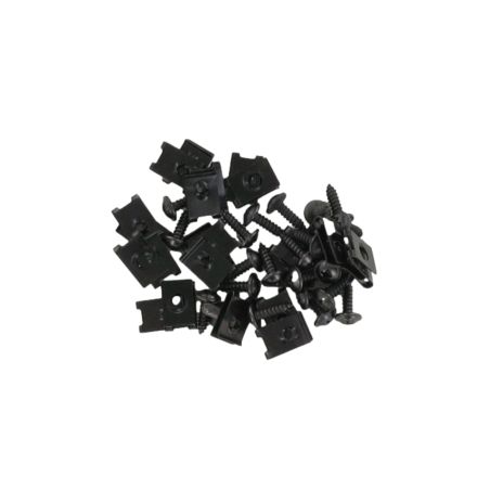 Grapas y tornillos de carrocería negros de 5 mm x25