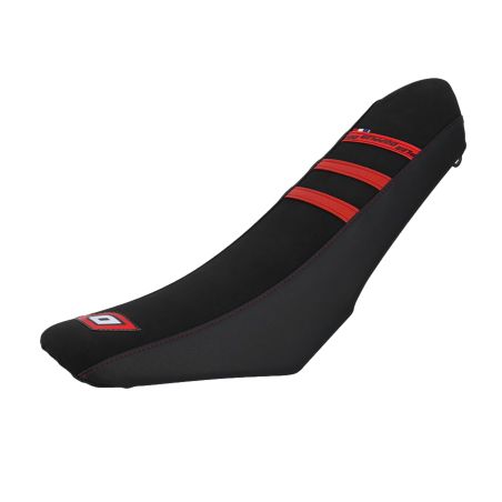 Funda de asiento Mecaboite Doppler adaptable Rieju MRT a partir de 2009 – Negro / Rojo