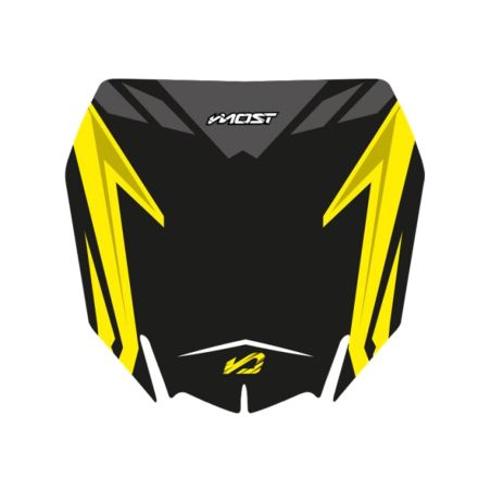 Kit de adhesivos para placa portafaro Most Yamaha 450 YZF 2018-2022 - Negro/Amarillo