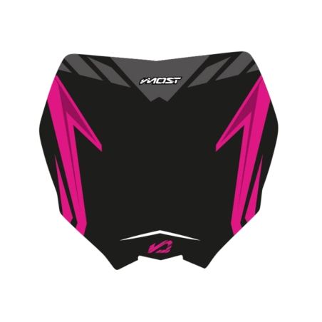 Kit de adhesivos para placa portafaro Most Yamaha 125 YZ 2006 a 2014 - Negro/Rosa