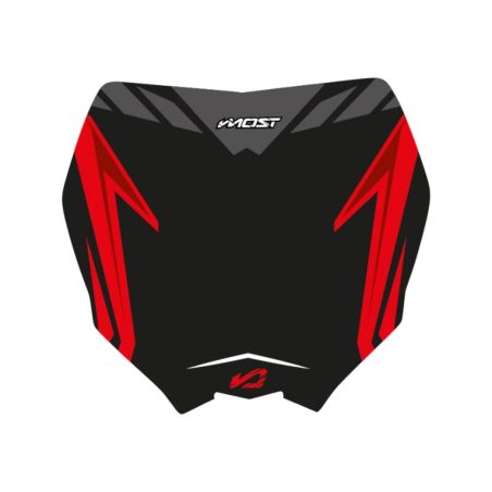 Kit de adhesivos para placa portafaro Most Yamaha 125 YZ 2006 a 2014 - Negro/ Rojo