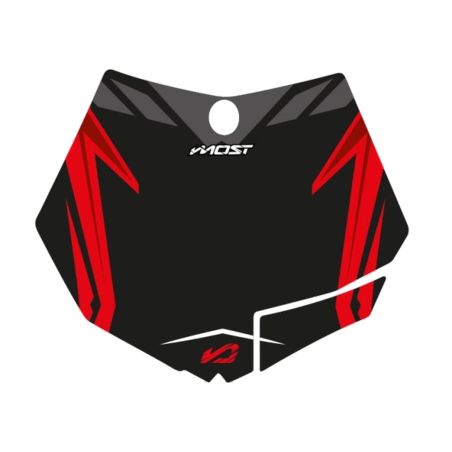 Kit de adhesivos placa portafaro Most KTM 125 SX 2007 a 2012 - Negro /Rojo