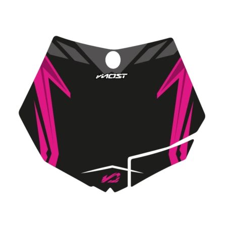 Kit de adhesivos placa portafaro Most KTM 125 SX 2007 a 2012 - Negro /Rosa
