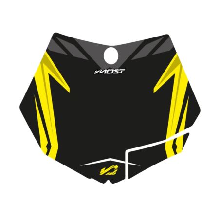 Kit de adhesivos placa portafaro Most KTM 125 SX 2007 a 2012 - Negro /Amarillo