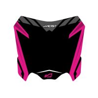 Kit de adhesivos placa portafaro Most Honda CRF 450 2013 al 2016 - Negro/ Rosa