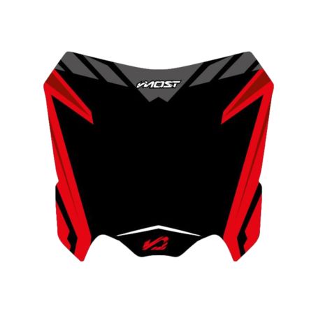 Kit de adhesivos placa portafaro Most Honda CRF 450 2013 al 2016 - Negro/ Rojo