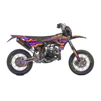 Kit de adhesivos Most cromado mate Fantic 50 XE/XM 2023-2025 – Naranja violeta