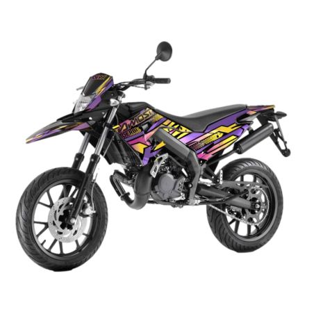 Kit de adhesivos Most cromado mate Derbi Senda X-Treme / Racing & Gilera SMT / RCR 2018-2021 – Naranja violeta