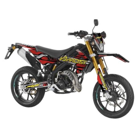 Kit decoración Most cromado mate Rieju MRT / MRT Pro / MRT Trophy 2022-2025 – Rojo/Amarillo/Gris