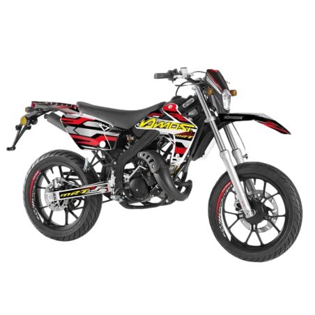 Kit déco Most chromé mat Rieju MRT 2009 à 2021 Rouge gris et jaune