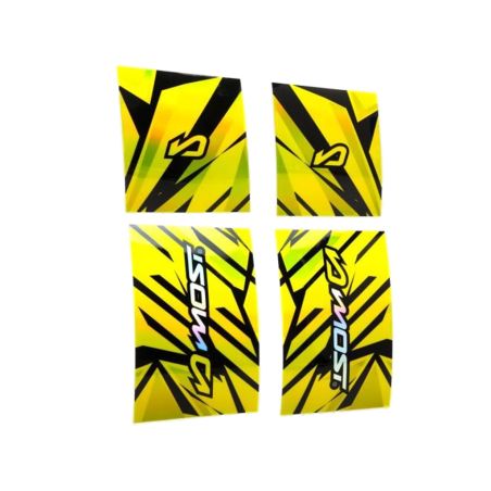 Kit déco fourche inversée Most holographique jaune