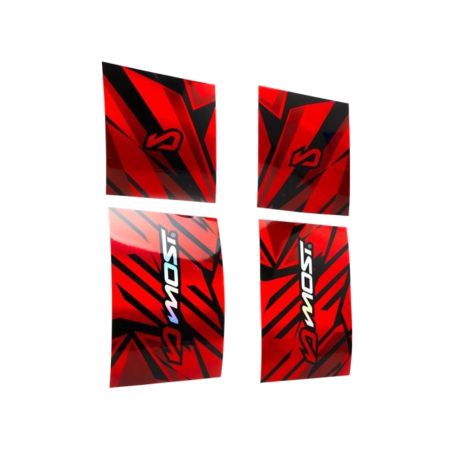 Kit déco fourche inversée Most holographique rouge