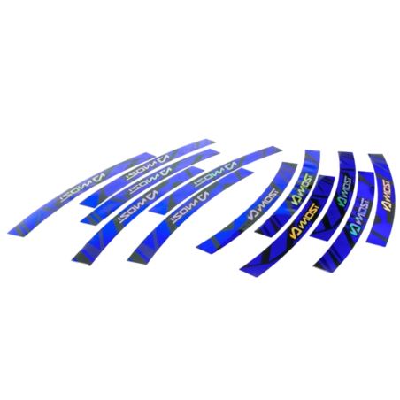 Kit déco jante Most holographique bleu