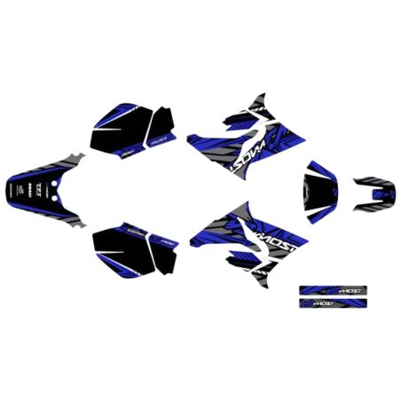 Kit déco Most V2 Yamaha DT bleu pailleté et chromé