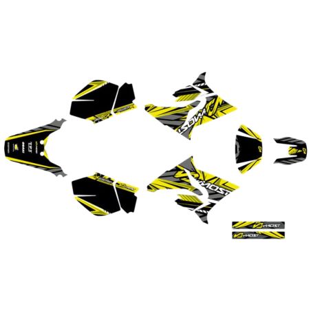 Kit déco Most V2 Yamaha DT jaune pailleté et chromé