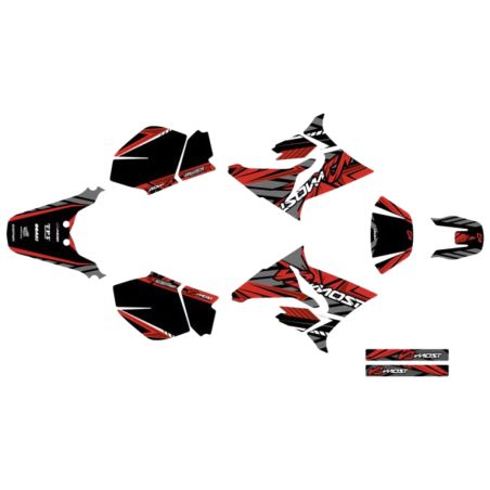 Kit déco Most V2 Yamaha DT Rouge pailleté et chromé