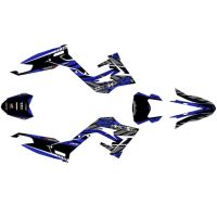 Kit déco Most V2 Derbi Senda et Gilera après 2018 Bleu pailleté et chromé