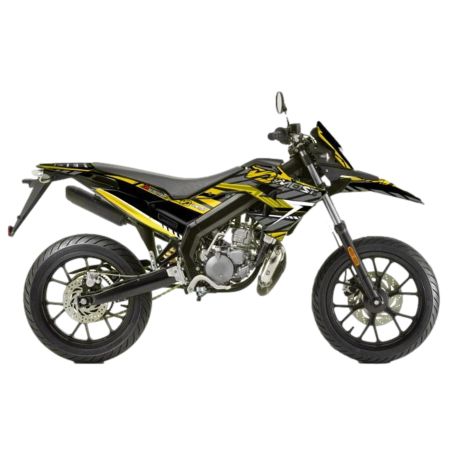 Kit déco Most V2 Derbi Senda et Gilera après 2018 Jaune pailleté et chromé