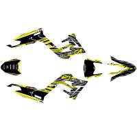 Kit déco Most V2 Derbi Senda et Gilera après 2018 Jaune pailleté et chromé