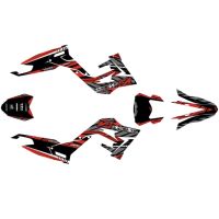 Kit déco Most V2 Derbi Senda et Gilera après 2018 Rouge pailleté et chromé