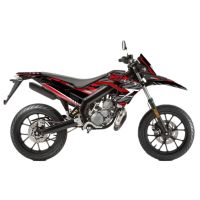 Kit déco Most V2 Derbi Senda et Gilera après 2018 Rouge pailleté et chromé