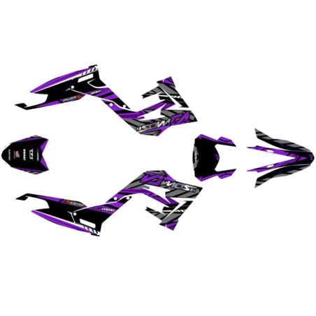 Kit déco Most V2 Derbi Senda/ Gilera après 20018 violet pailleté et chromé