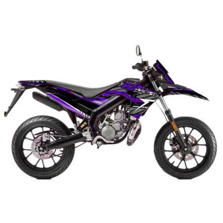 Kit de decoración Most V2 Derbi Senda / Gilera después de 2018 violeta con purpurina y cromado