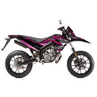 Kit déco Most V2 Derbi Senda et Gilera après 2018 Rose pailleté et chromé